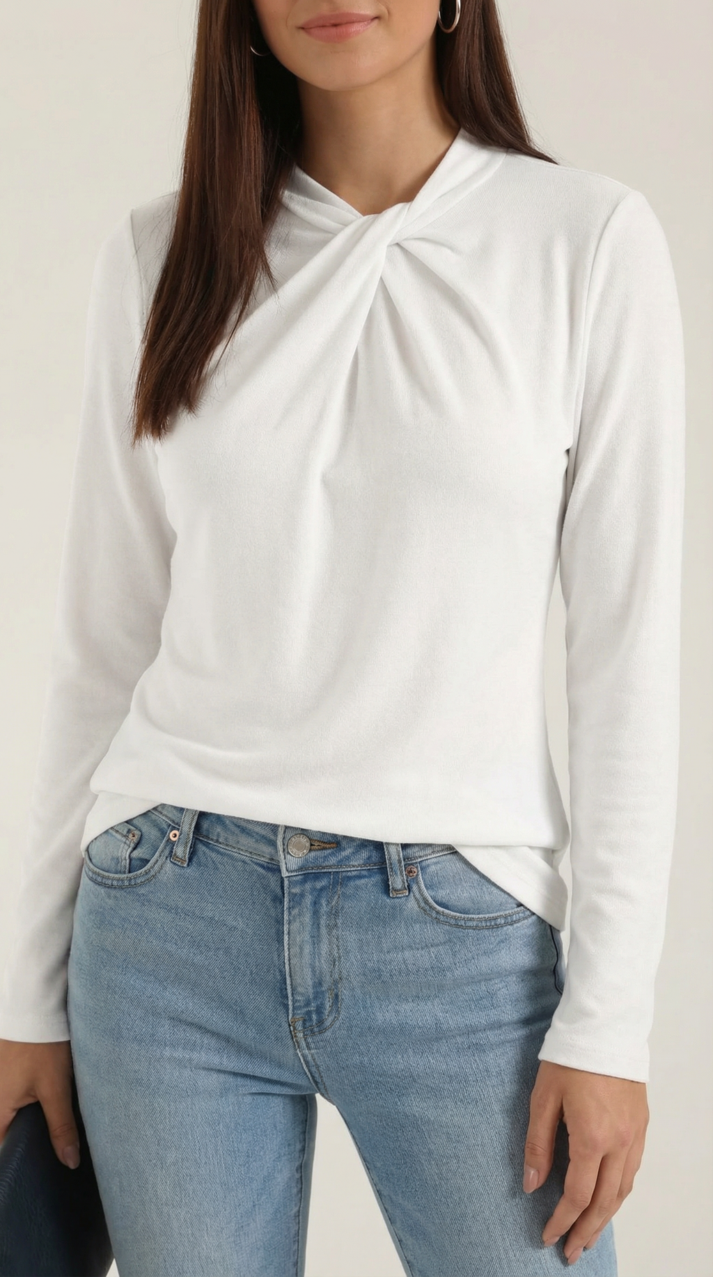 Blusa Jamie con Cuello Alto Anudado