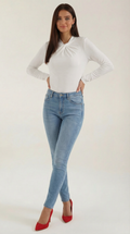 Blusa Jamie con Cuello Alto Anudado