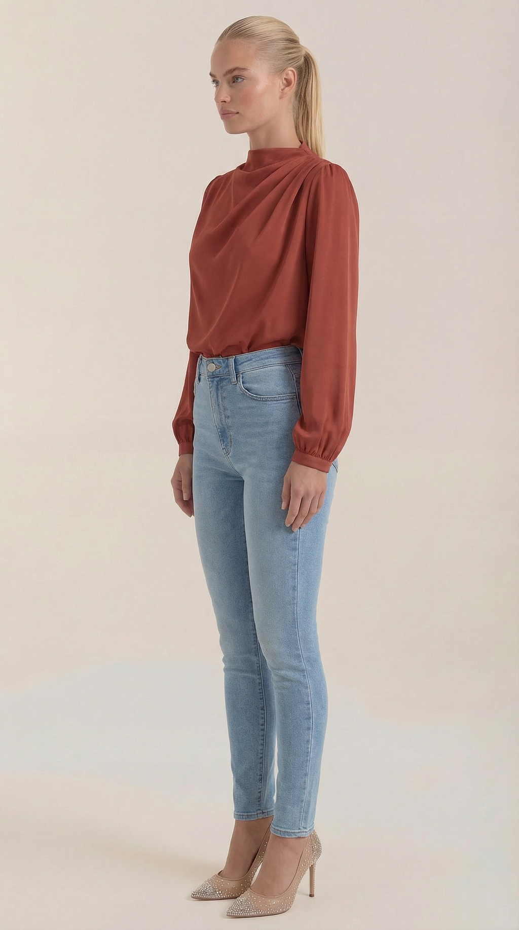 Blusa Marcia de Manga Larga Abullonada