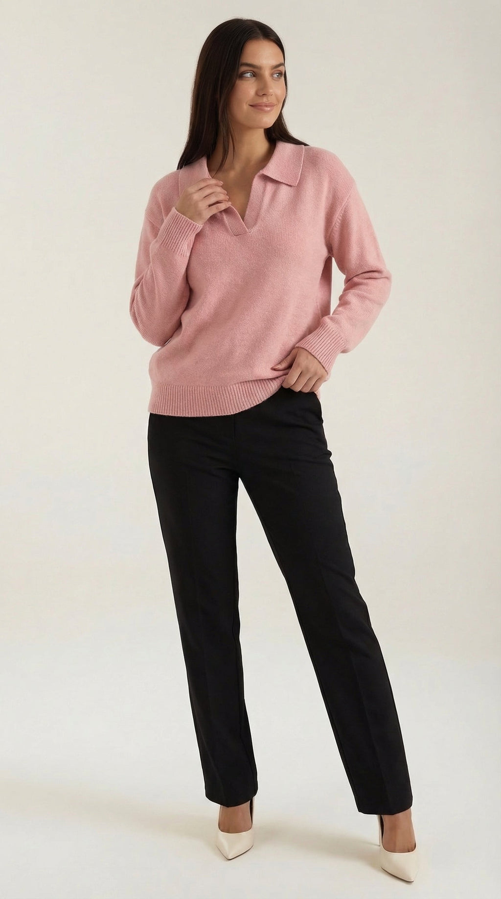 Jersey Margaret de Punto con Cuello Polo
