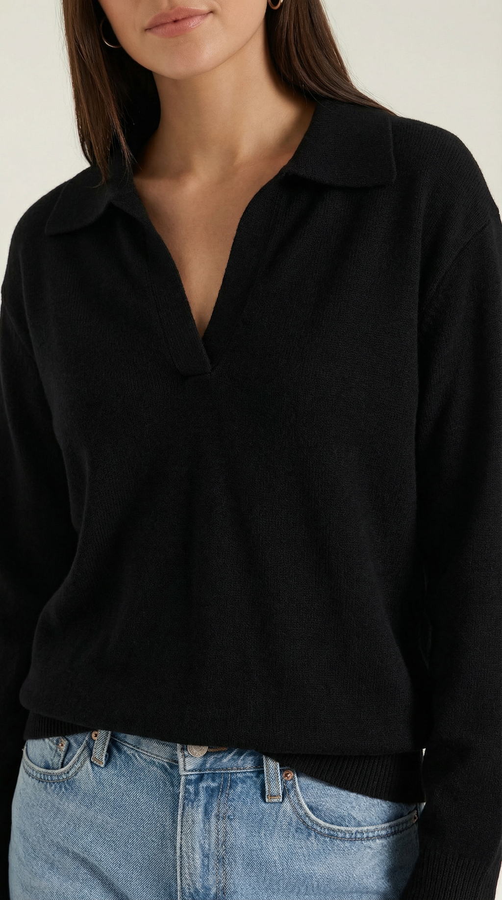Jersey Margaret de Punto con Cuello Polo