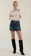 Jersey Marguerite de Punto con Plumas