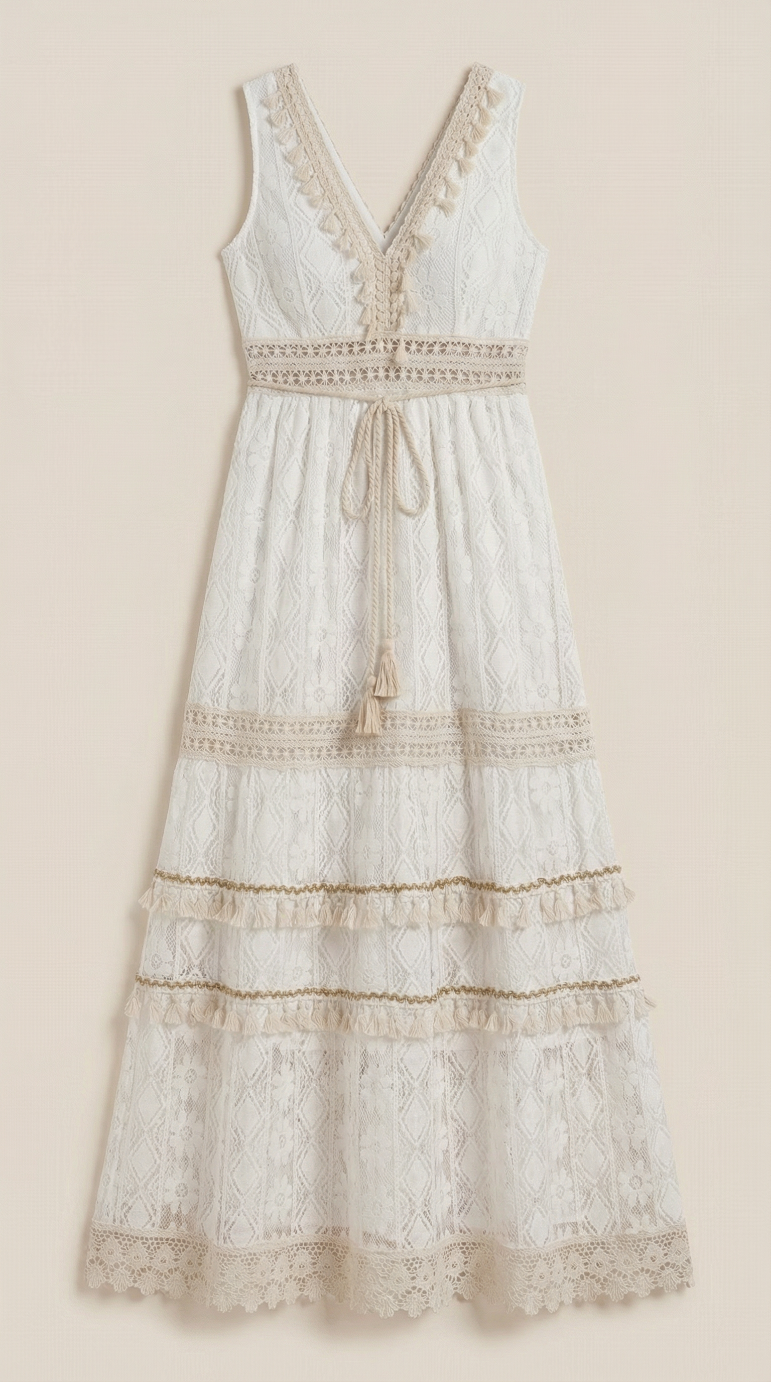 Vestido Maxi Boho Monique con Encaje