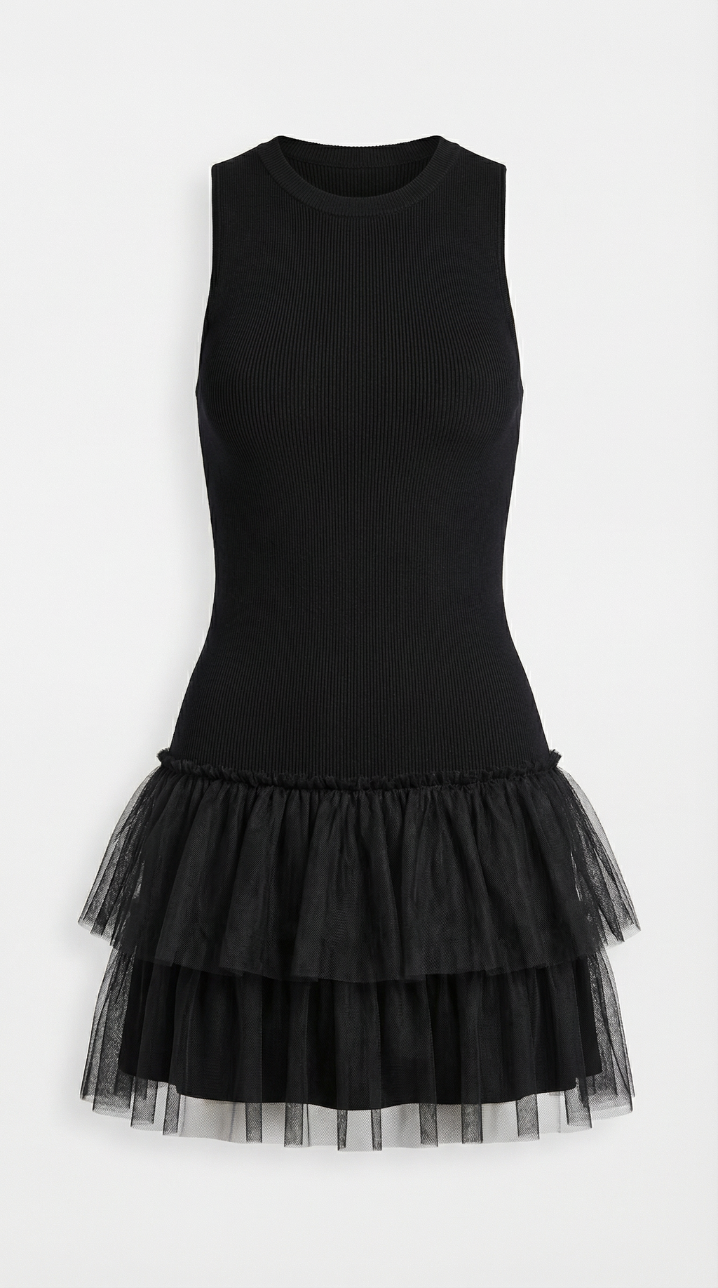 Vestido Mini Nadia de Tul con Cuello Alto
