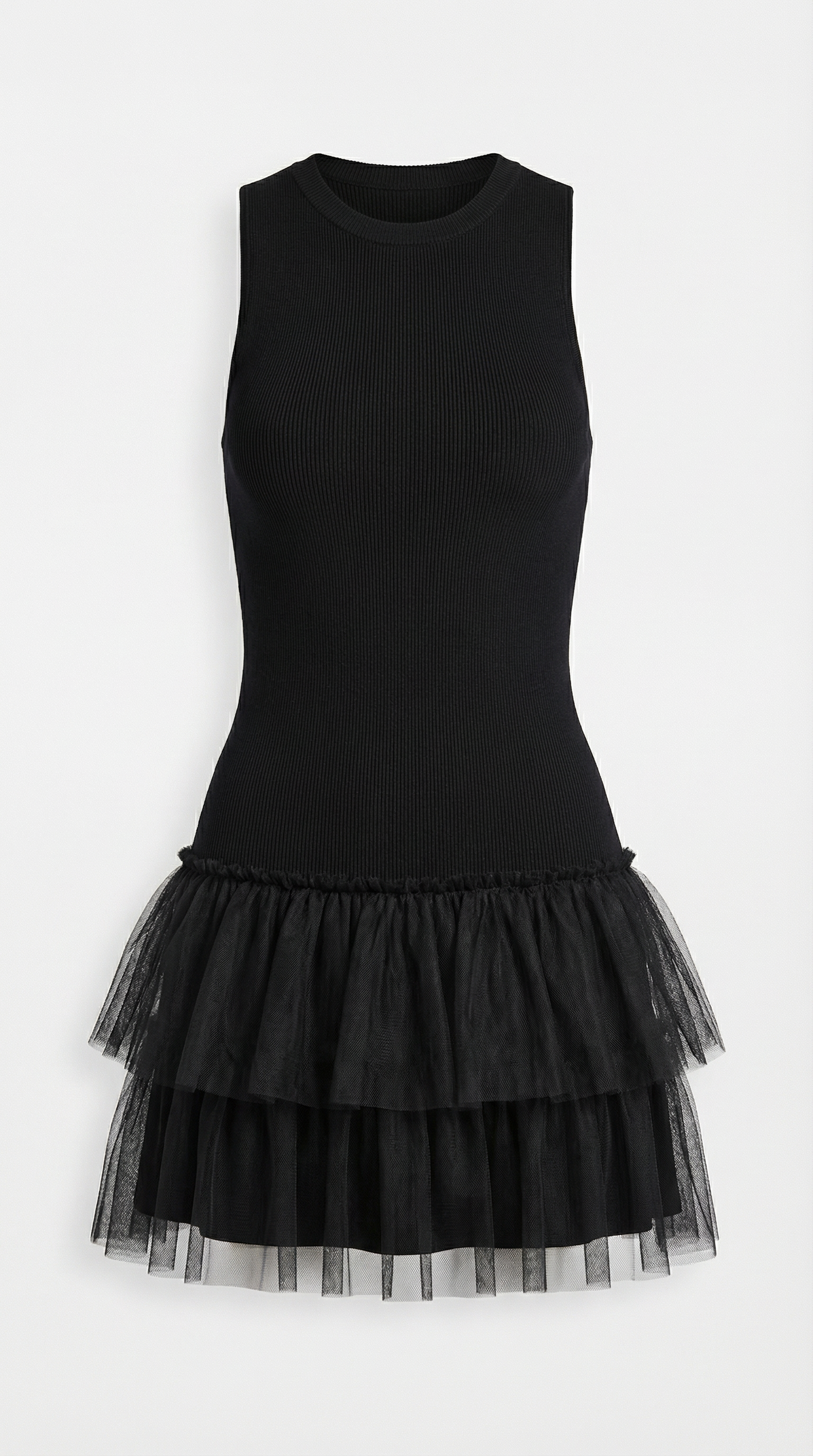 Vestido Mini Nadia de Tul con Cuello Alto