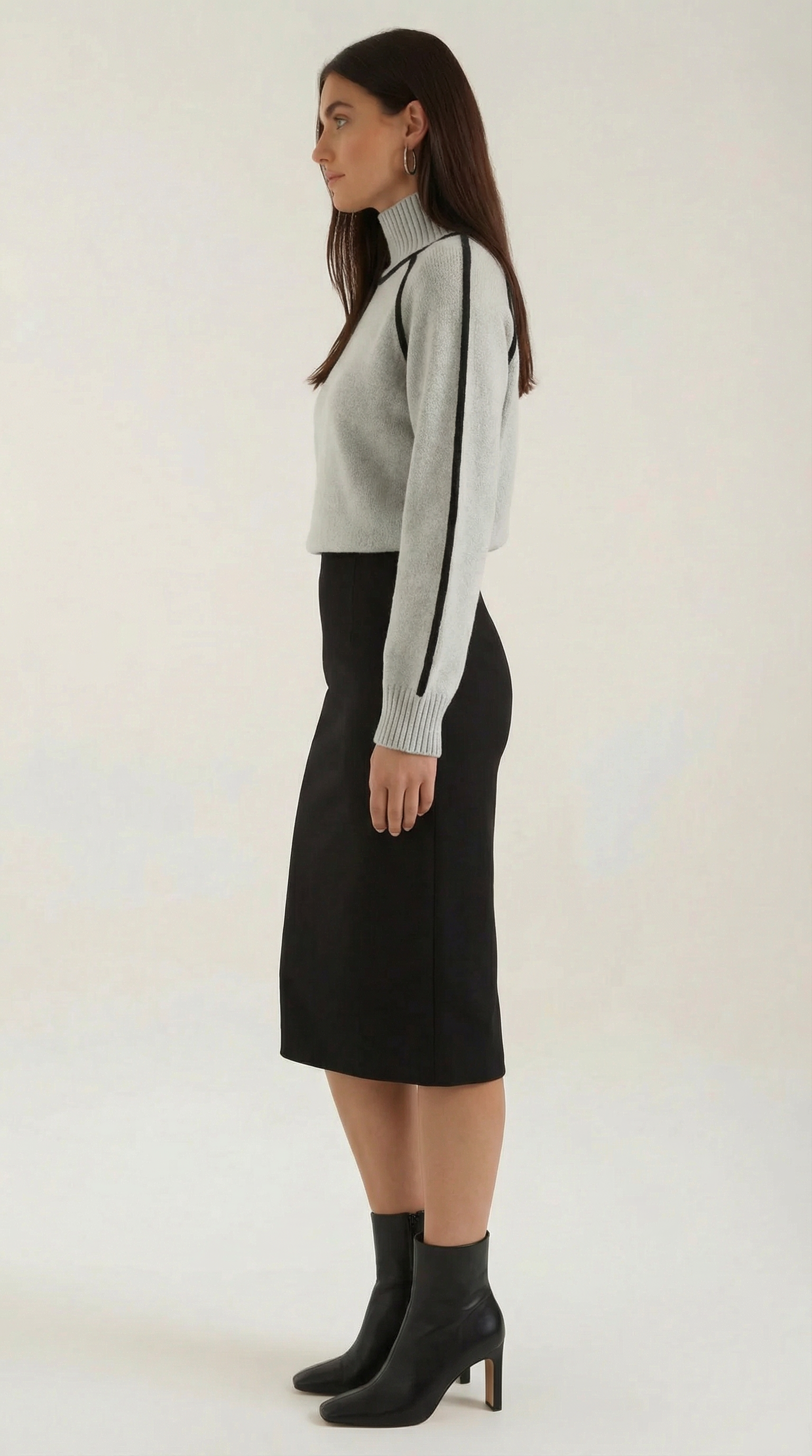 Jersey Rachel de Cuello Alto con Rayas en Contraste