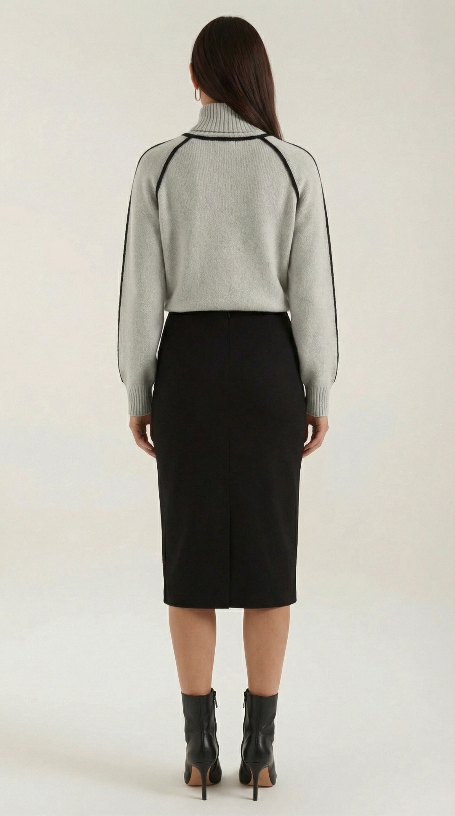 Jersey Rachel de Cuello Alto con Rayas en Contraste