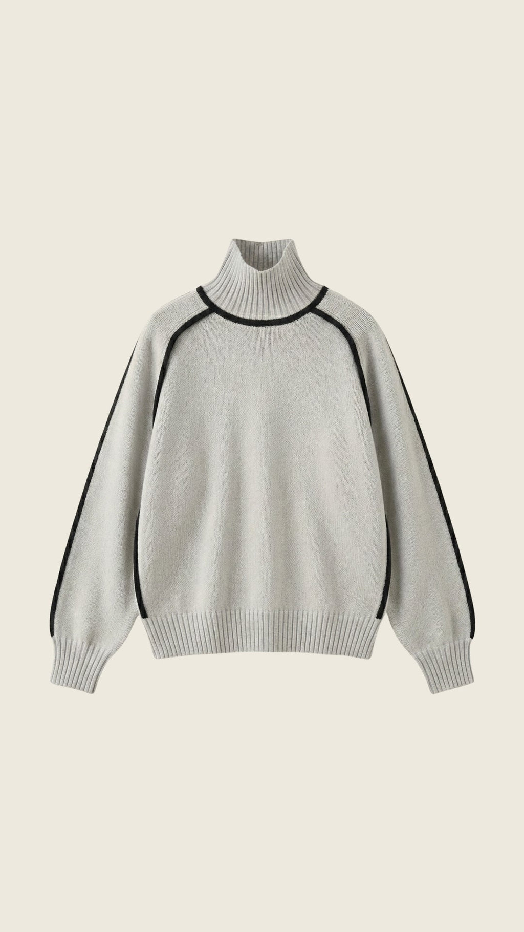 Jersey Rachel de Cuello Alto con Rayas en Contraste