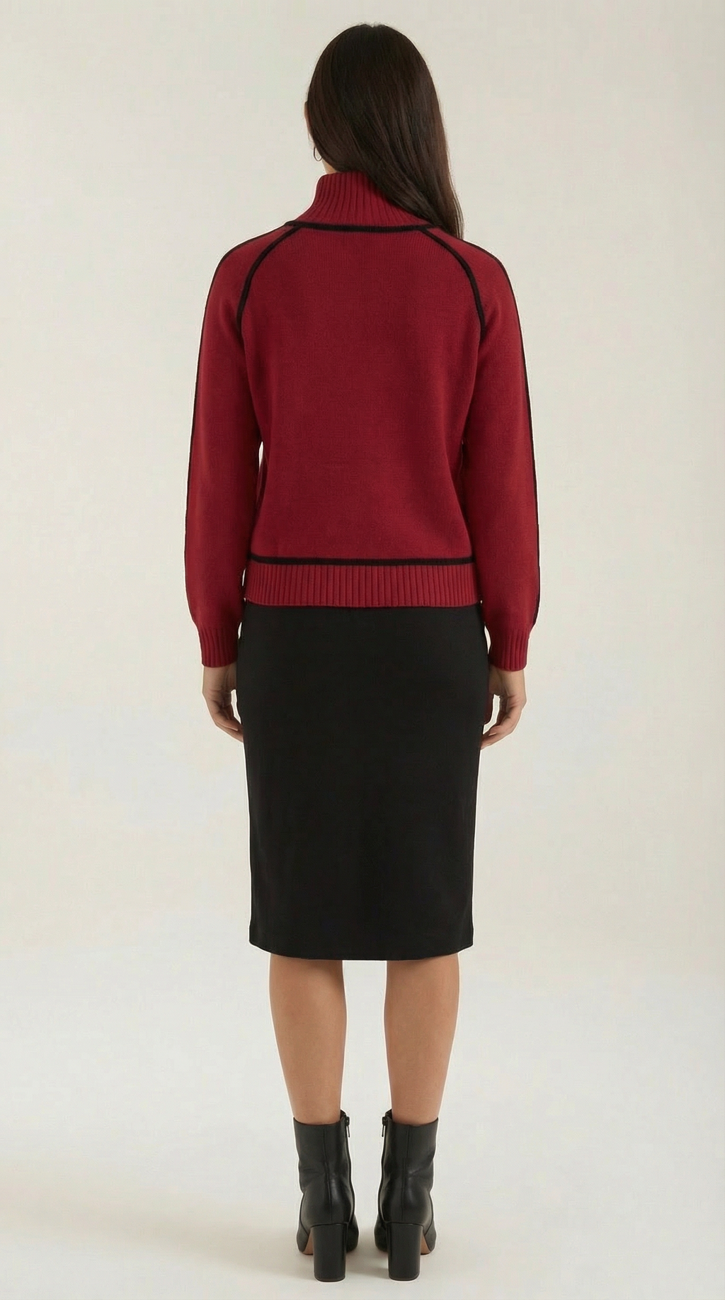 Jersey Rachel de Cuello Alto con Rayas en Contraste