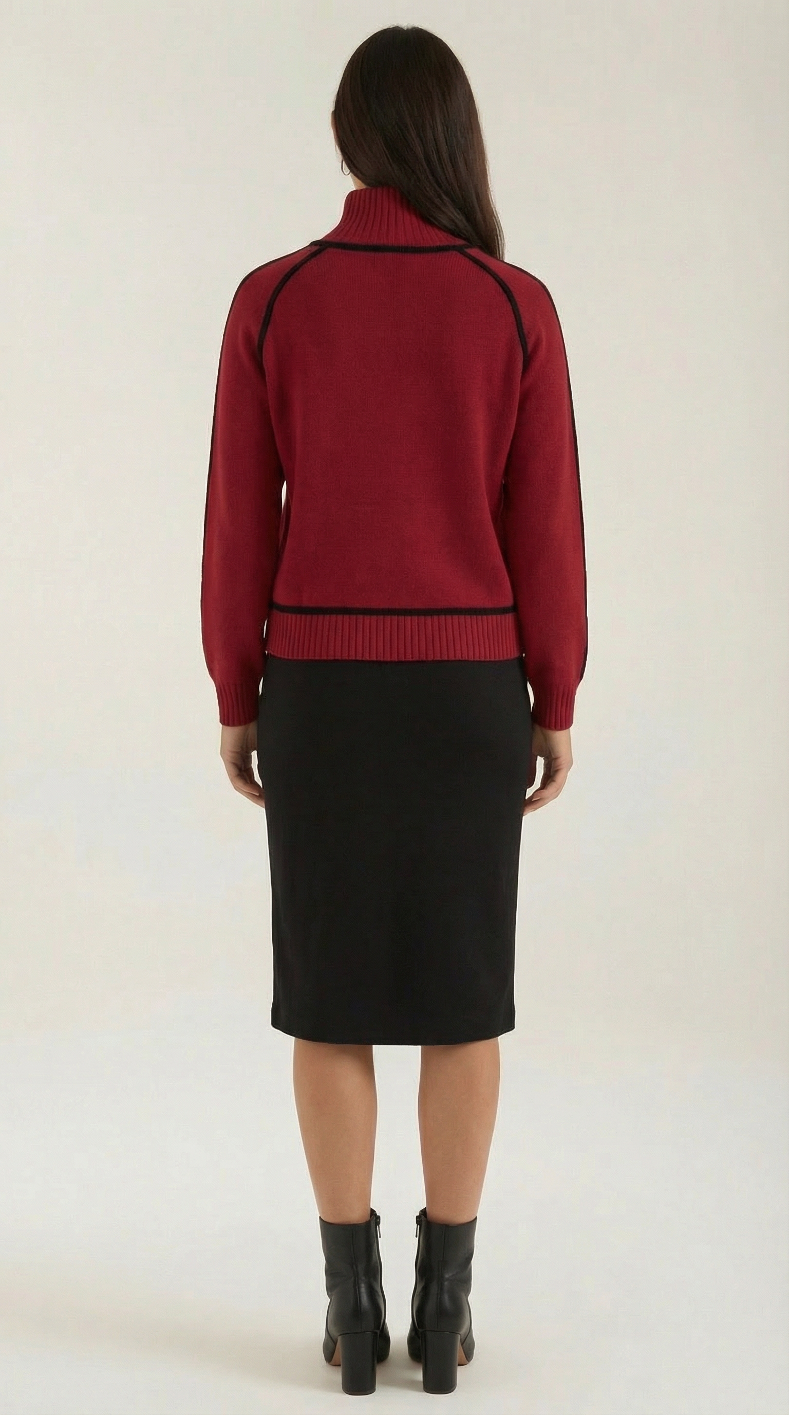Jersey Rachel de Cuello Alto con Rayas en Contraste