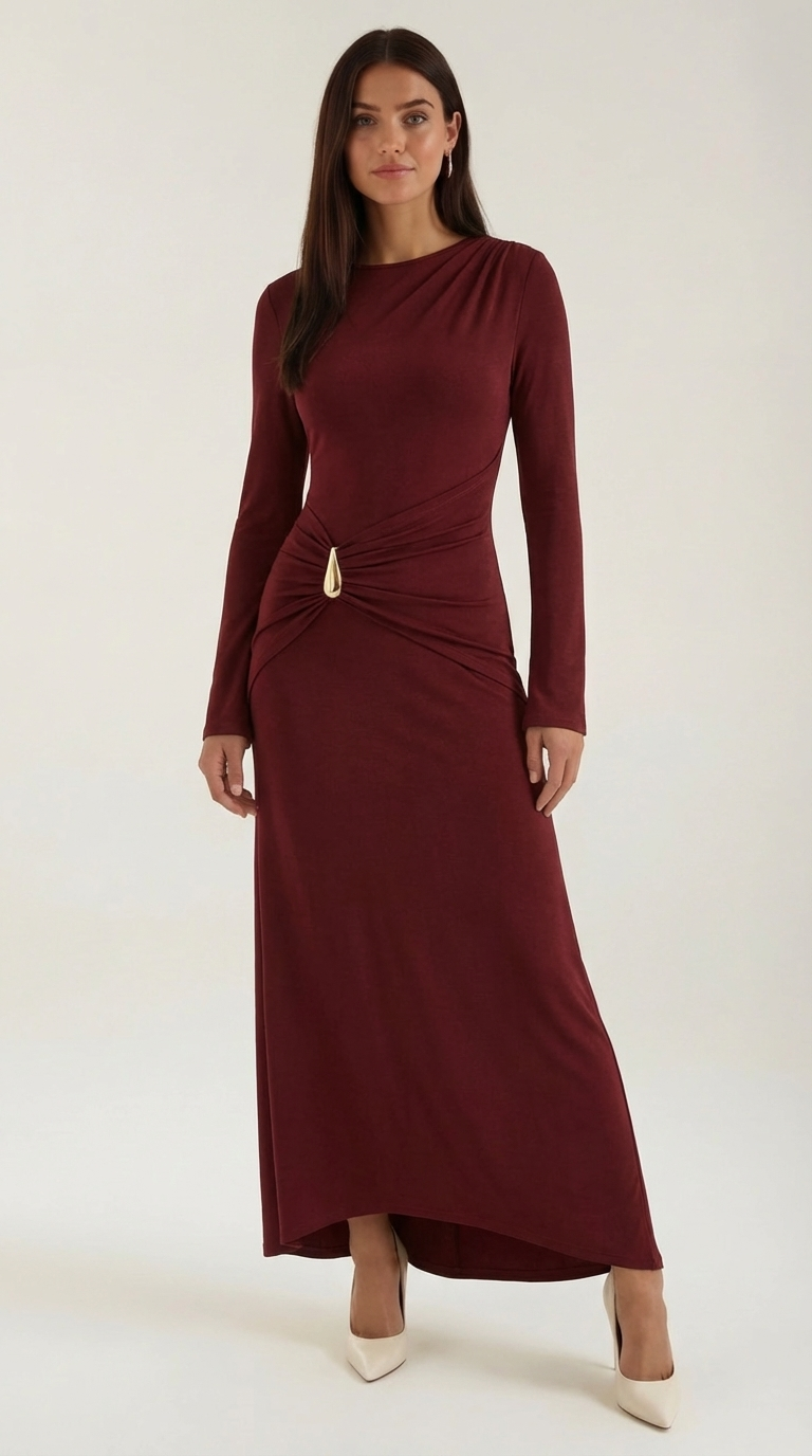 Vestido Maxi Renee de Manga Larga