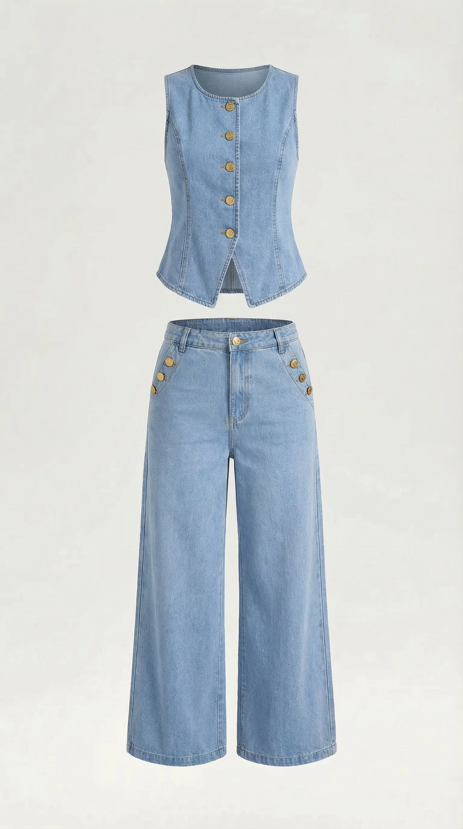 Conjunto Rhonda de Denim de Algodón