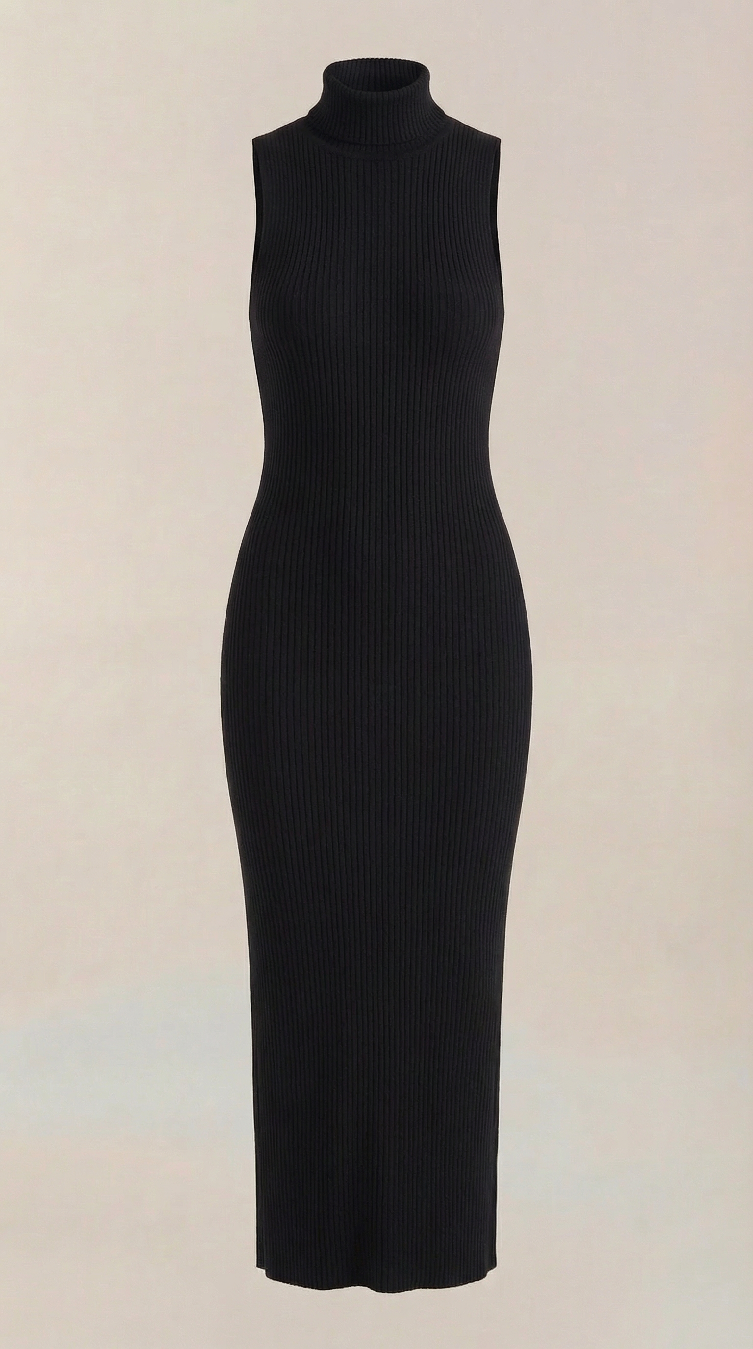 Vestido Maxi Sonia Ajustado con Cuello Alto
