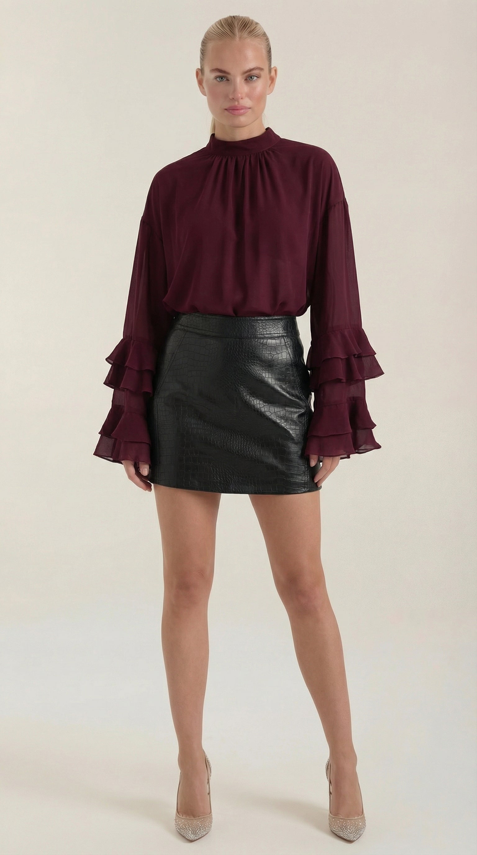 Minifalda Sue con Efecto Cocodrilo