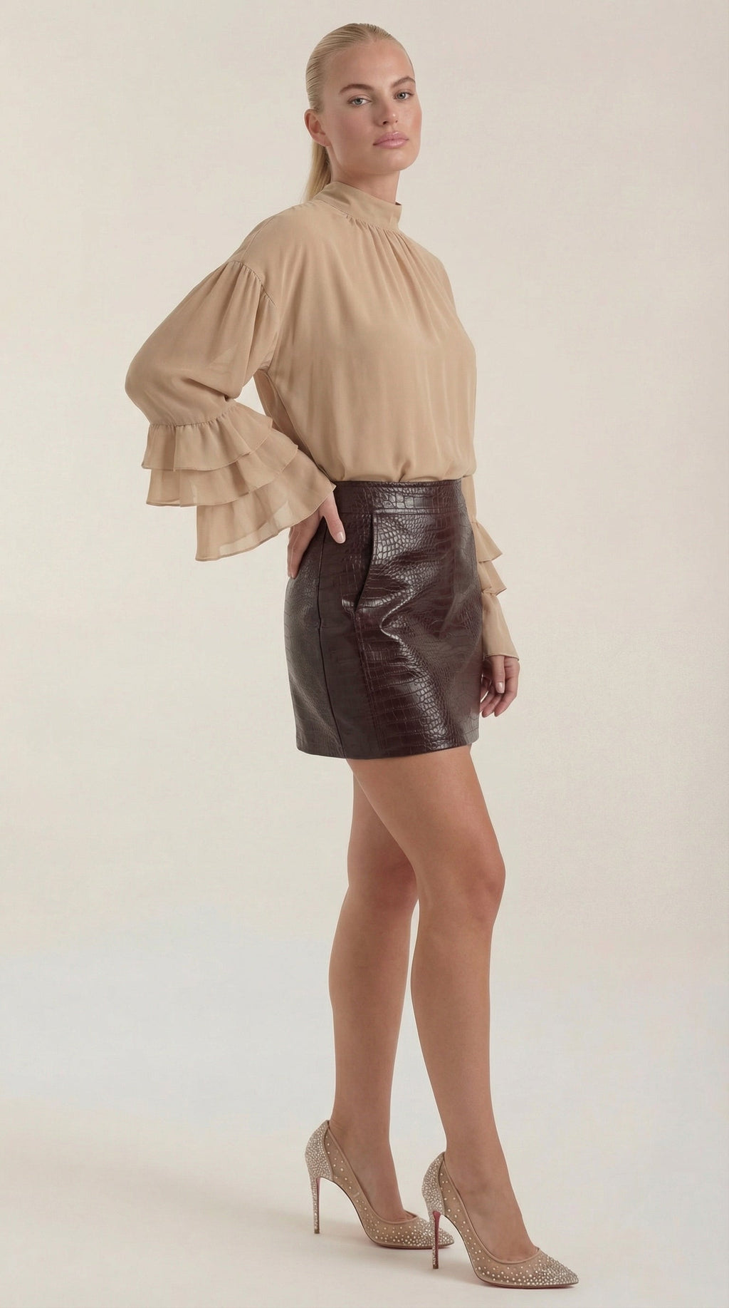 Minifalda Sue con Efecto Cocodrilo