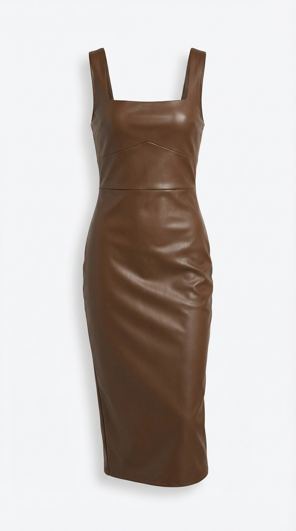 Vestido Midi Yvonne Ajustado de Polipiel