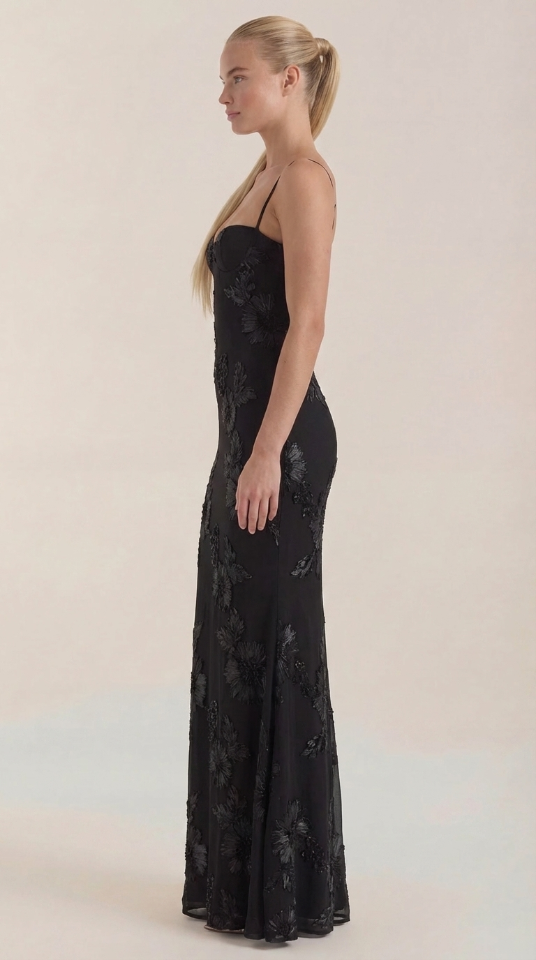 Vestido Maxi Chantal con Corsé y Estampado Floral