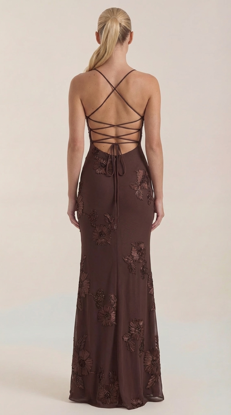 Vestido Maxi Chantal con Corsé y Estampado Floral