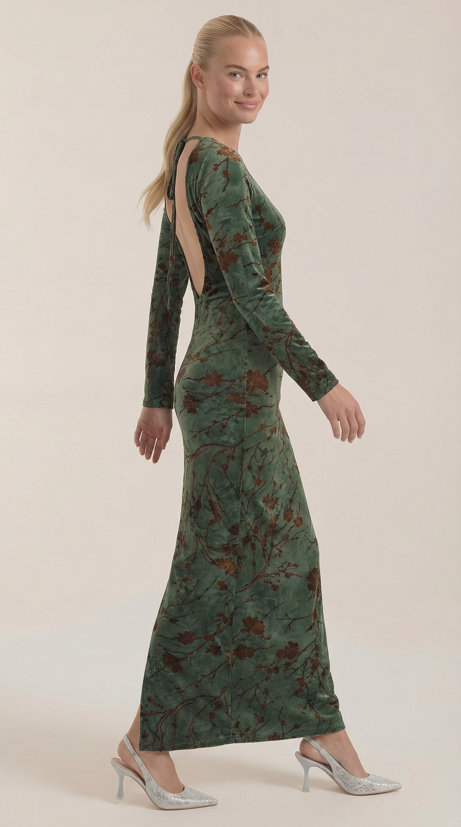 Vestido Maxi Colleen con Estampado Floral Delicado