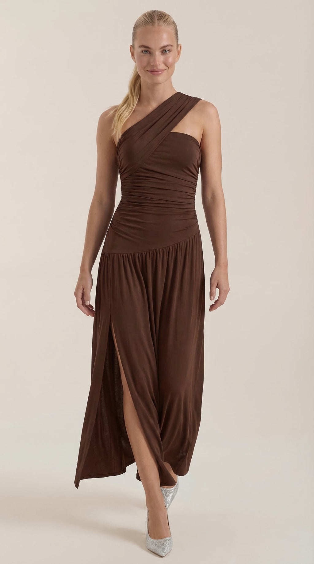 Vestido Maxi Enid con Tirante de Un Hombro