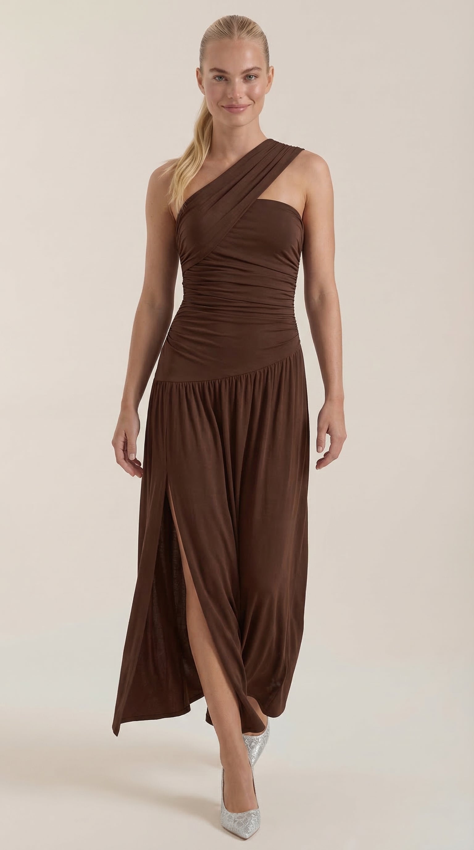 Vestido Maxi Enid con Tirante de Un Hombro