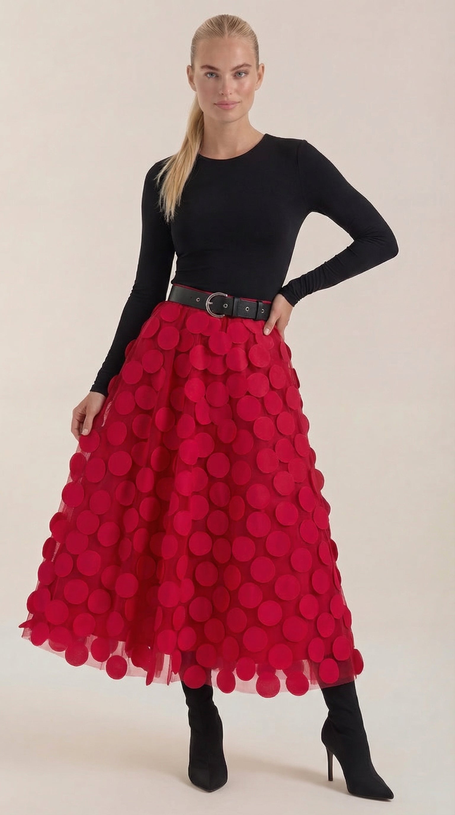 Falda Olga con Motivo de Círculos
