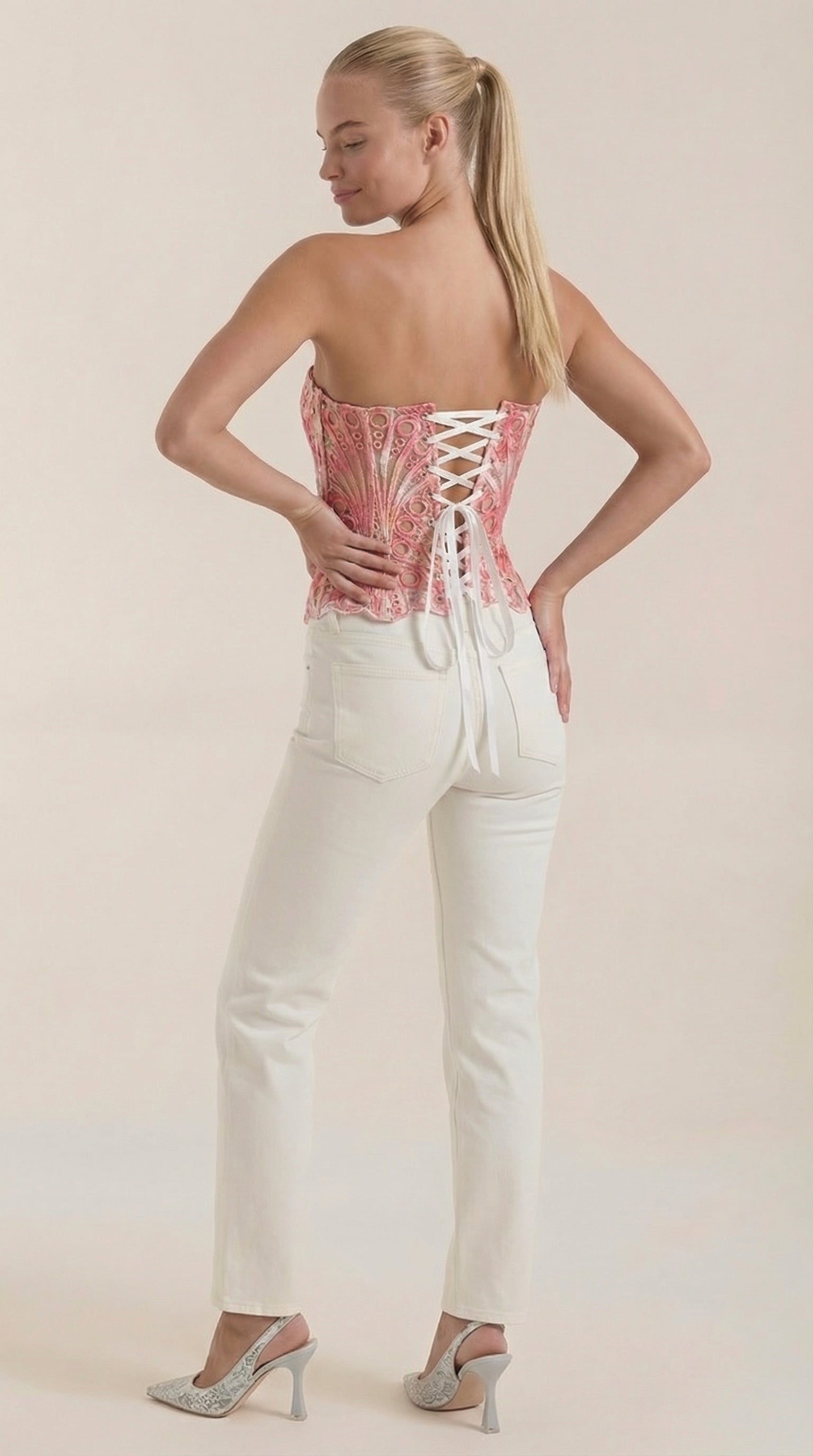 Top Corsé Robyn de Encaje sin Tirantes