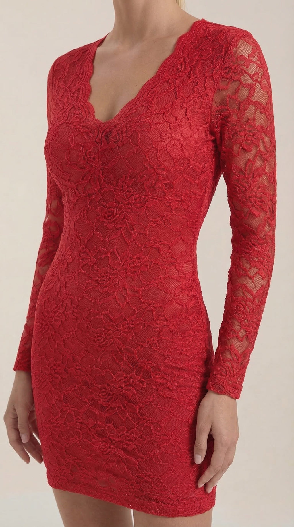 Vestido Mini Sadie Ajustado de Encaje